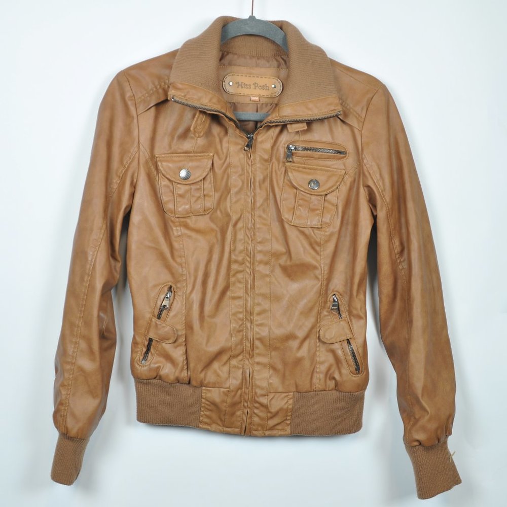 brown pleather jacket - YOUTH